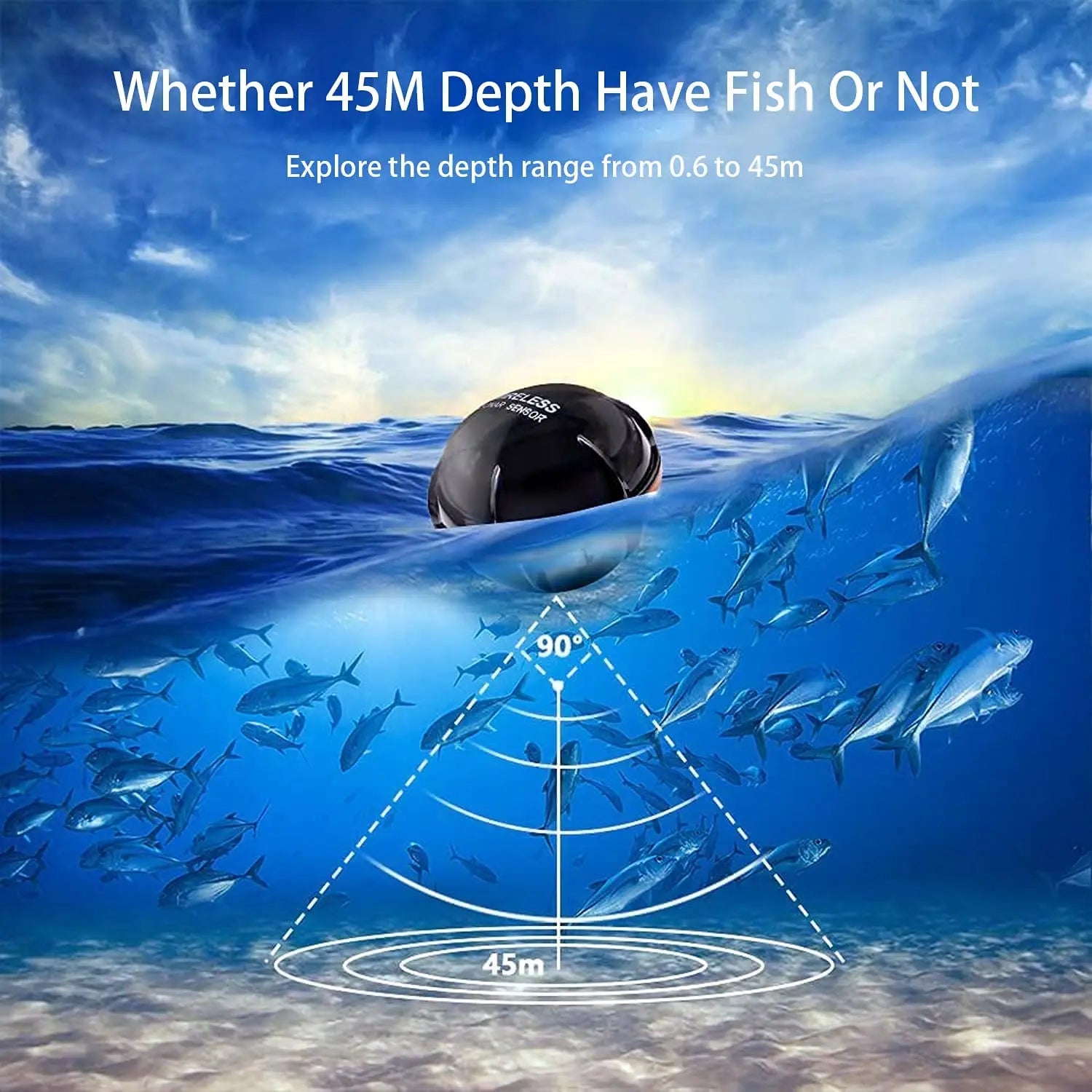 Wireless Sonar Fishing Alert and Underwater Echo Sounder Portable Fish Finder